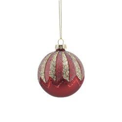 Julekugle med  striber